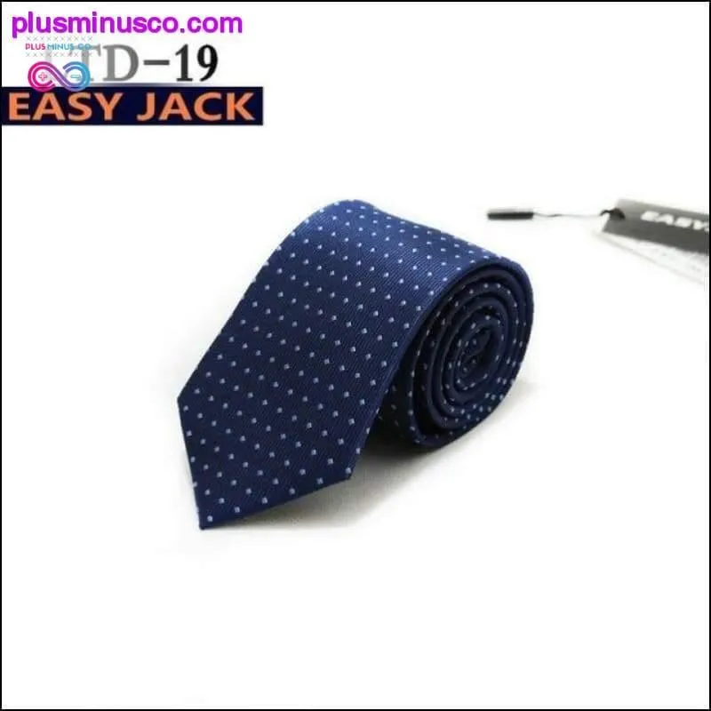 7CM Stripes Plaids Dots Classic Men Ties Polyester Silk