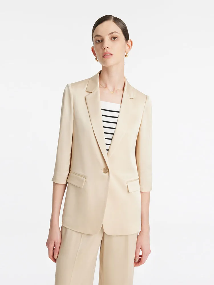 Acetate One Button Women Blazer