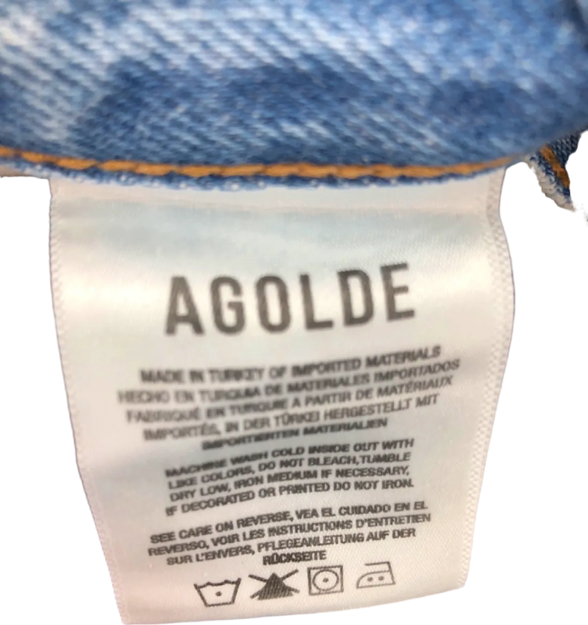 AGOLDE Blue High Rise Baggy Cuff Dame Short UK 6