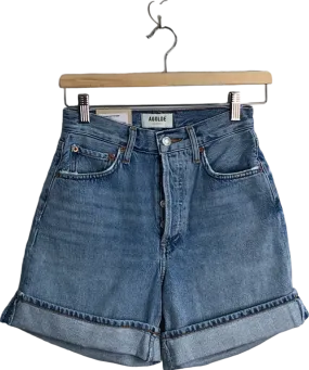 AGOLDE Blue High Rise Baggy Cuff Dame Short UK 6