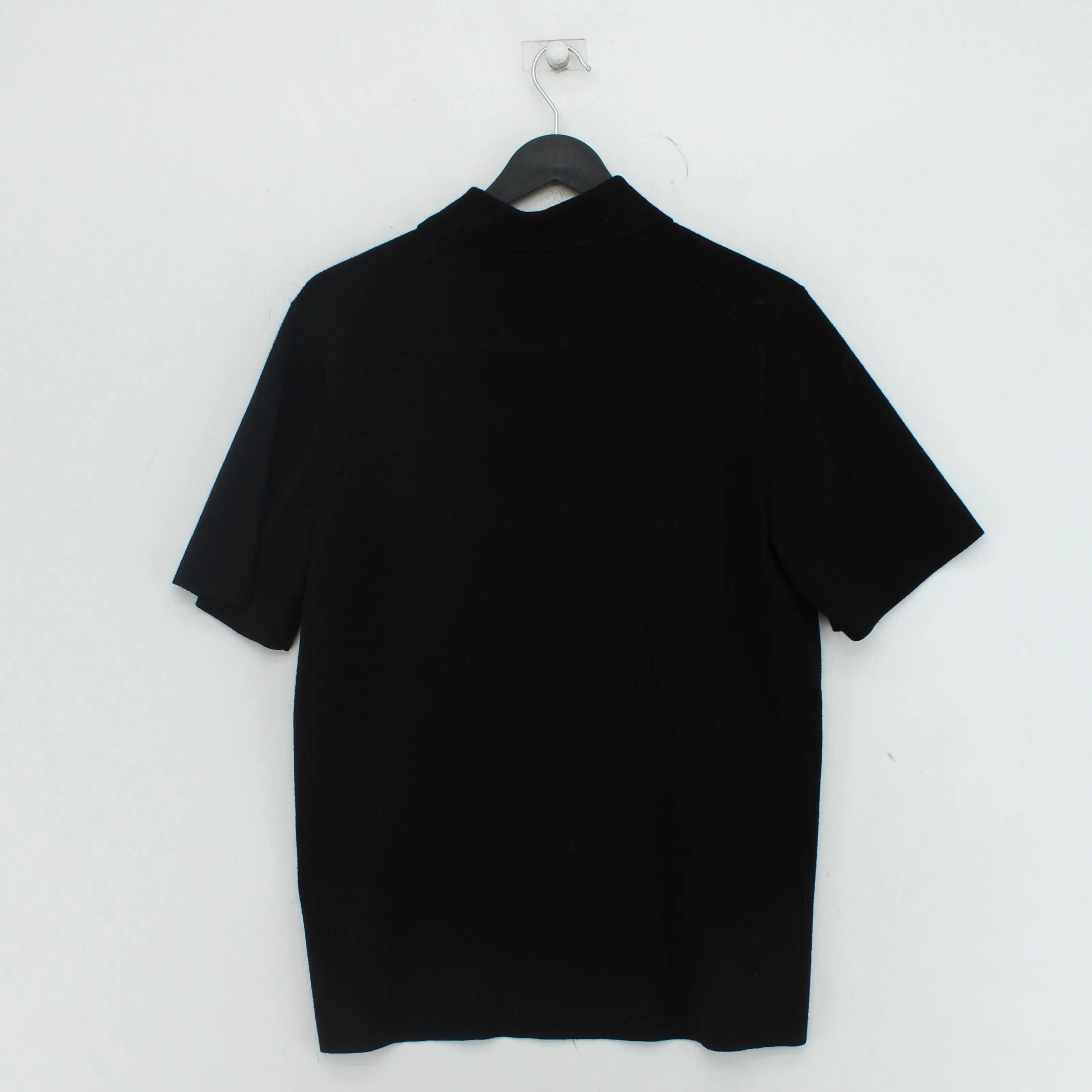 & Other Stories Men's Polo XS Black Viscose with Polyester, Elastane