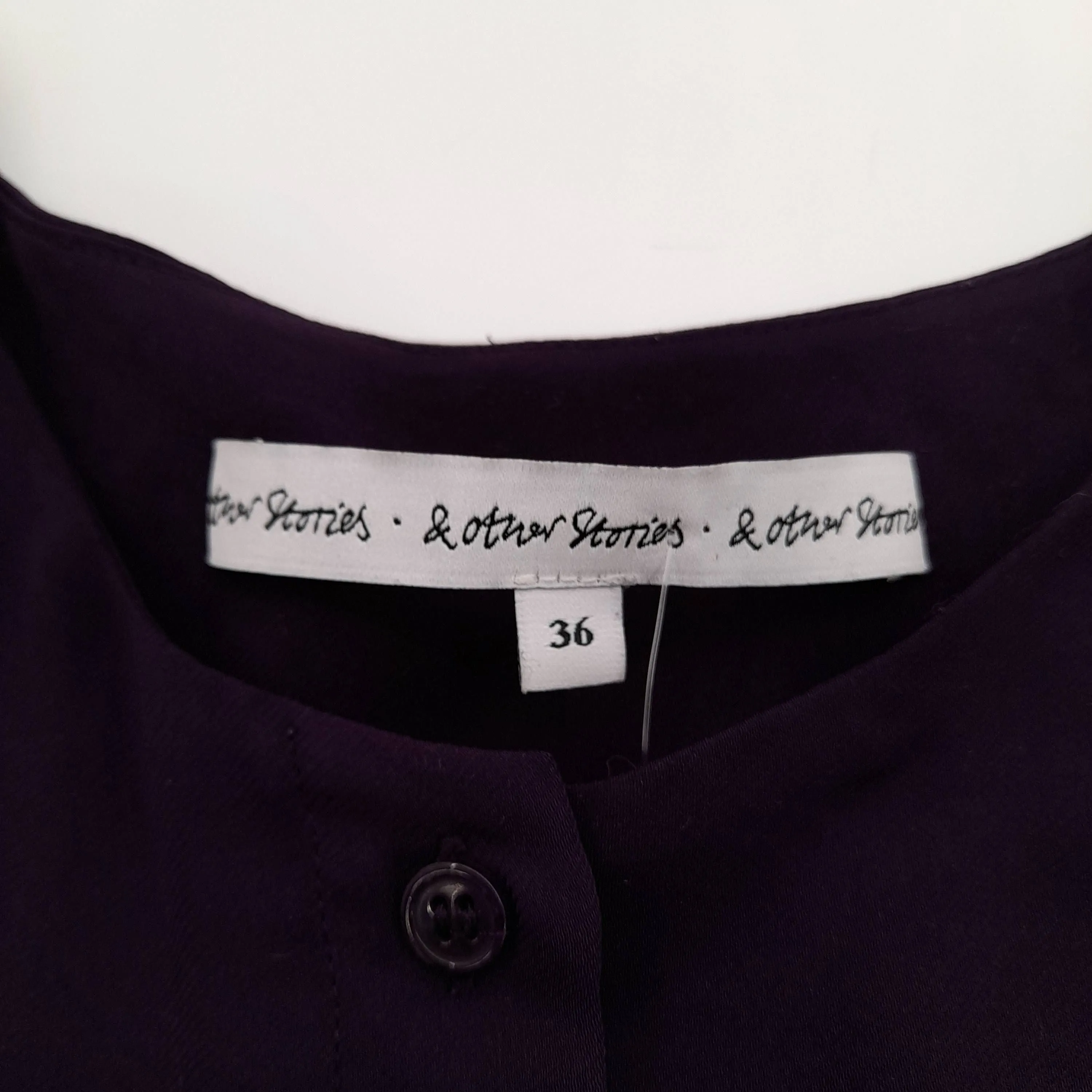 & Other Stories Women's Blouse UK 8 Purple 100% Polyester