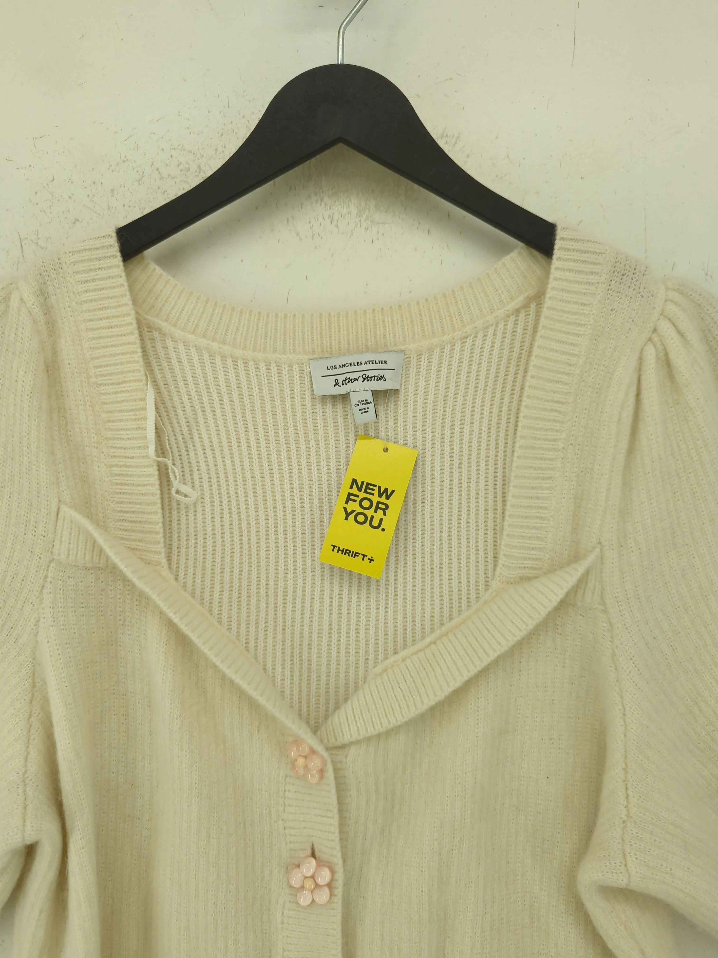 & Other Stories Women's Cardigan M Cream Viscose with Polyamide, Polyester, Wool