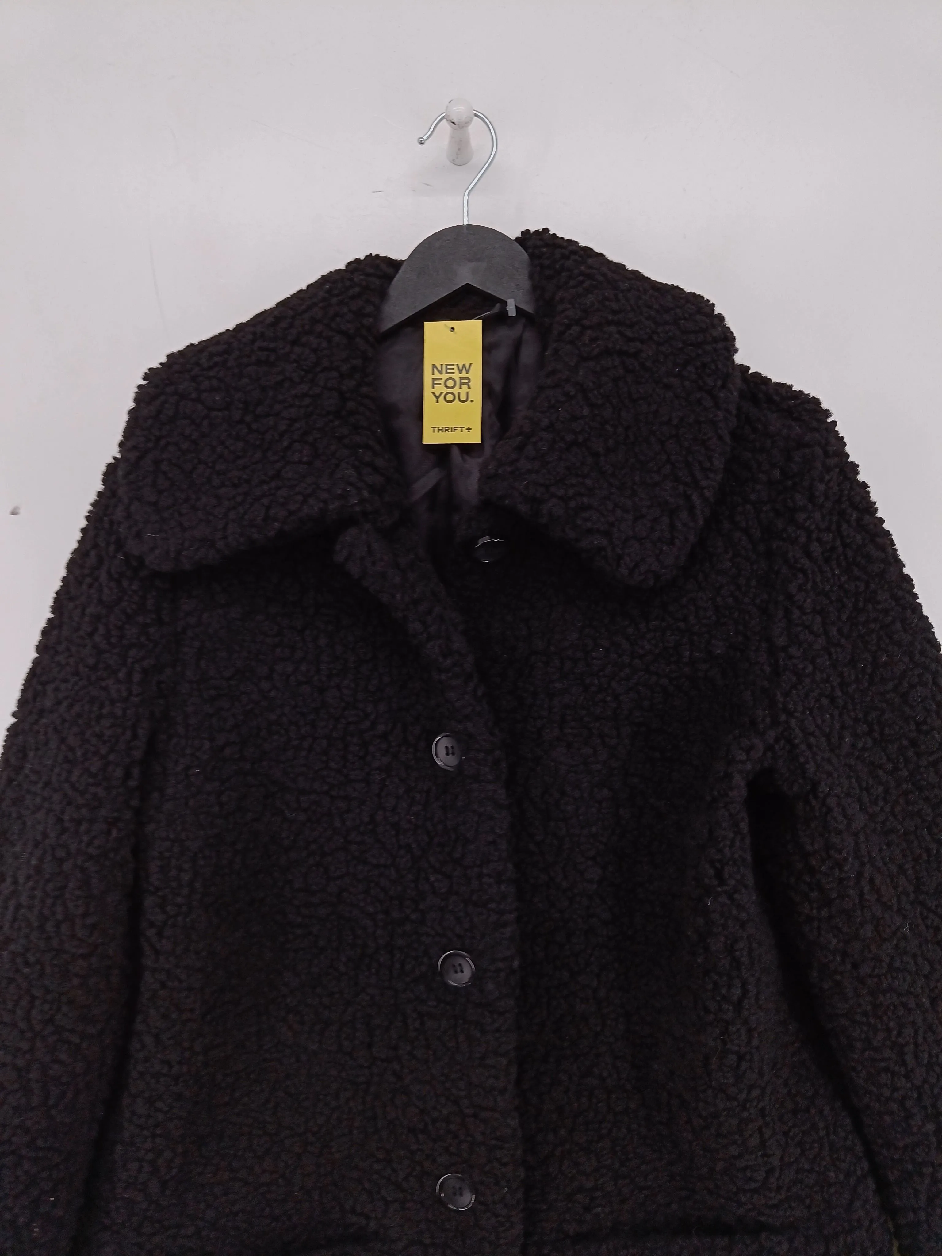 & Other Stories Women's Coat Chest: 38 in Black Polyester with Other, Viscose