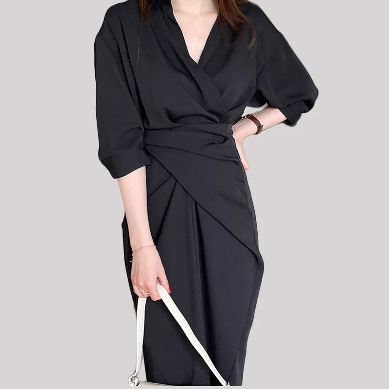 Andrea Wrap Around Polyester Cotton Dress