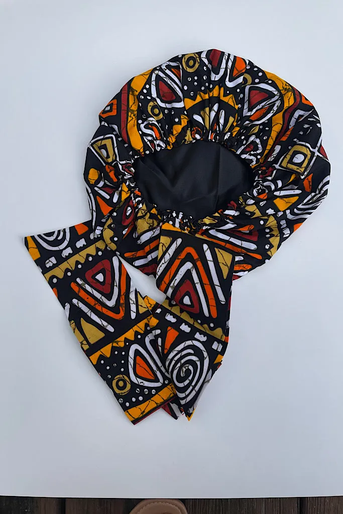 Ankara Satin Lined Bonnetwrap