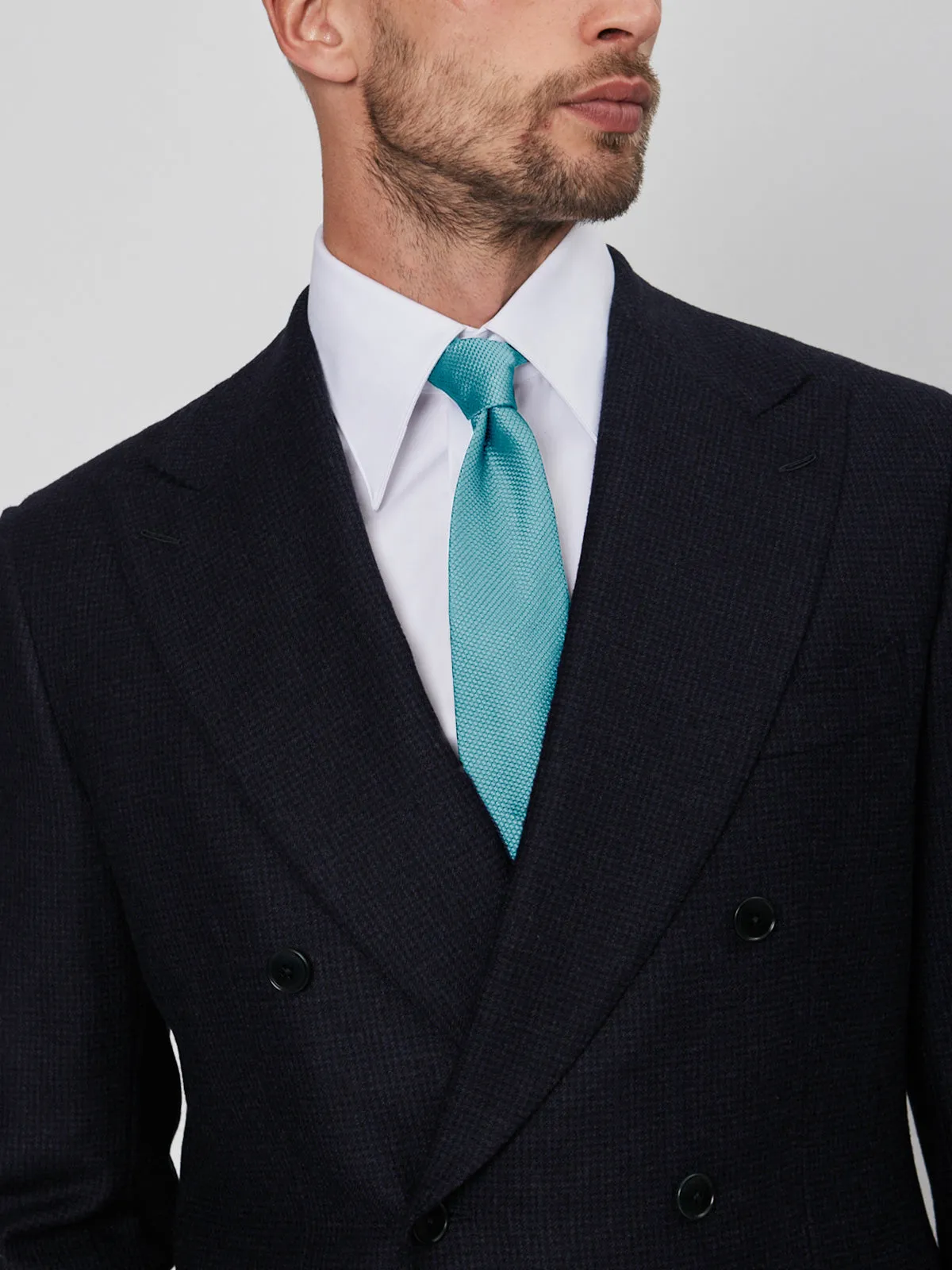 Aqua Grenadine Silk Tie