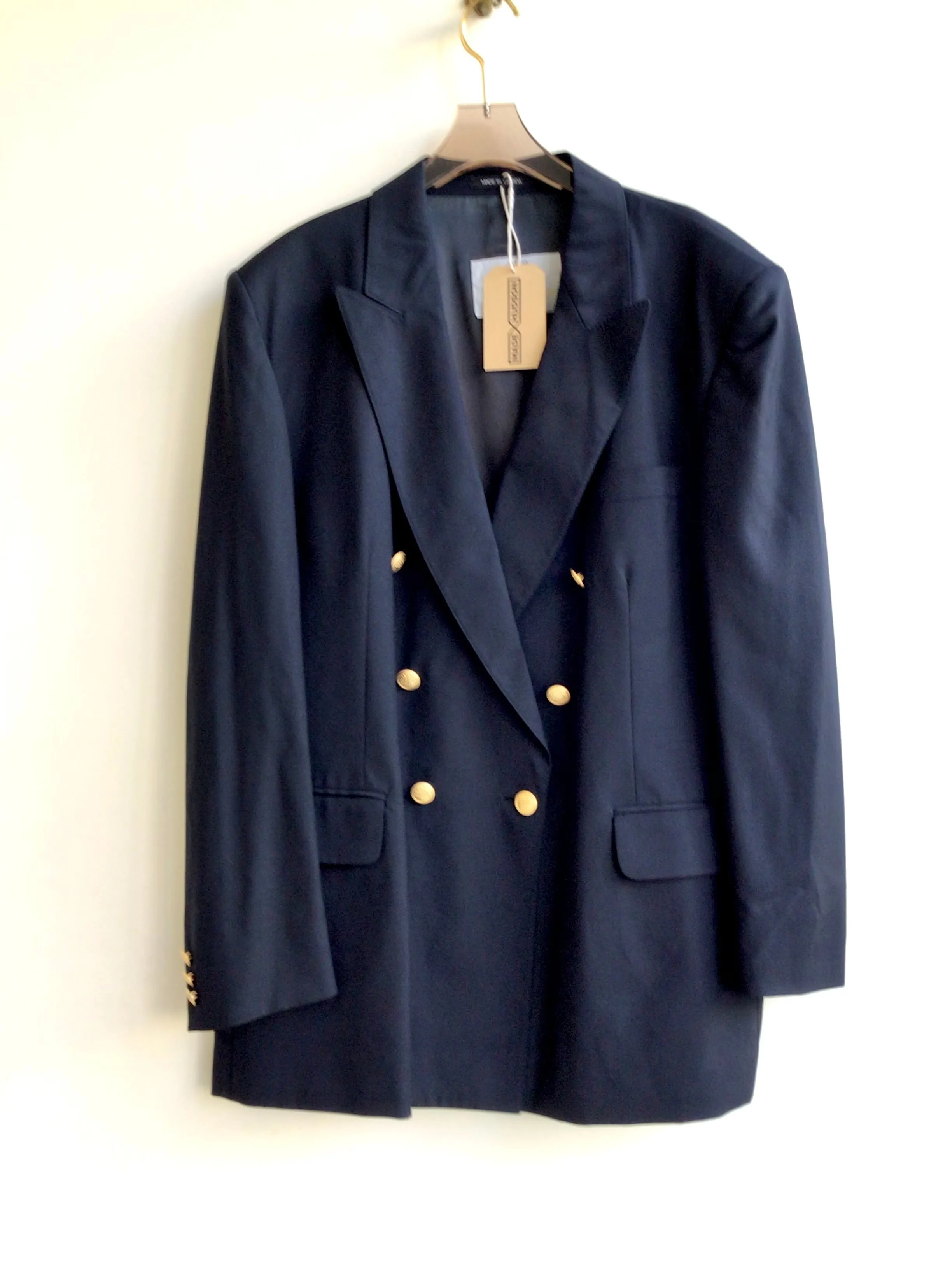 Aquascutum | Deep Navy Faux Double Breasted Blazer (Vintage)