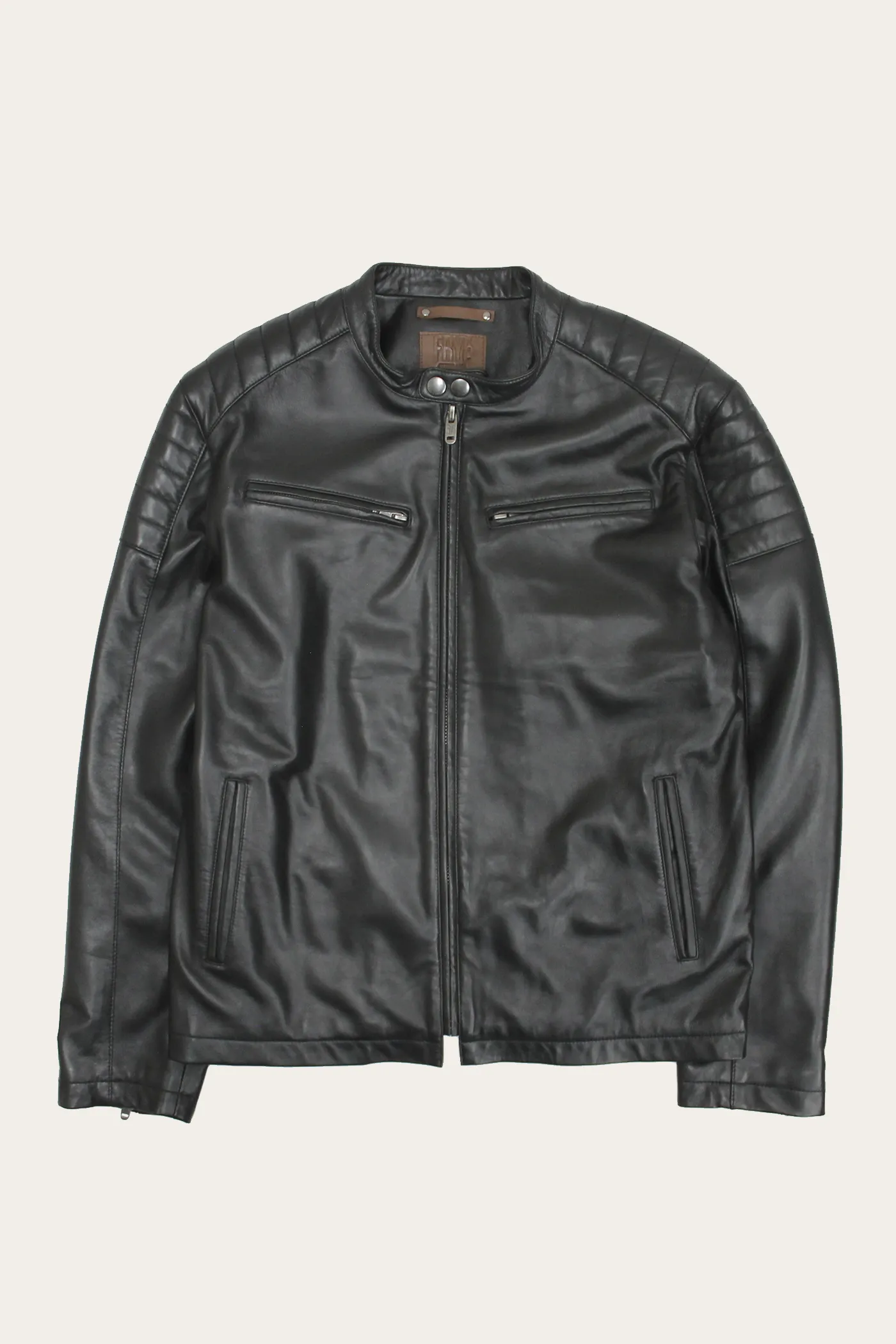 Authentic Nappa Lamb Cafe Racer Leather Jacket