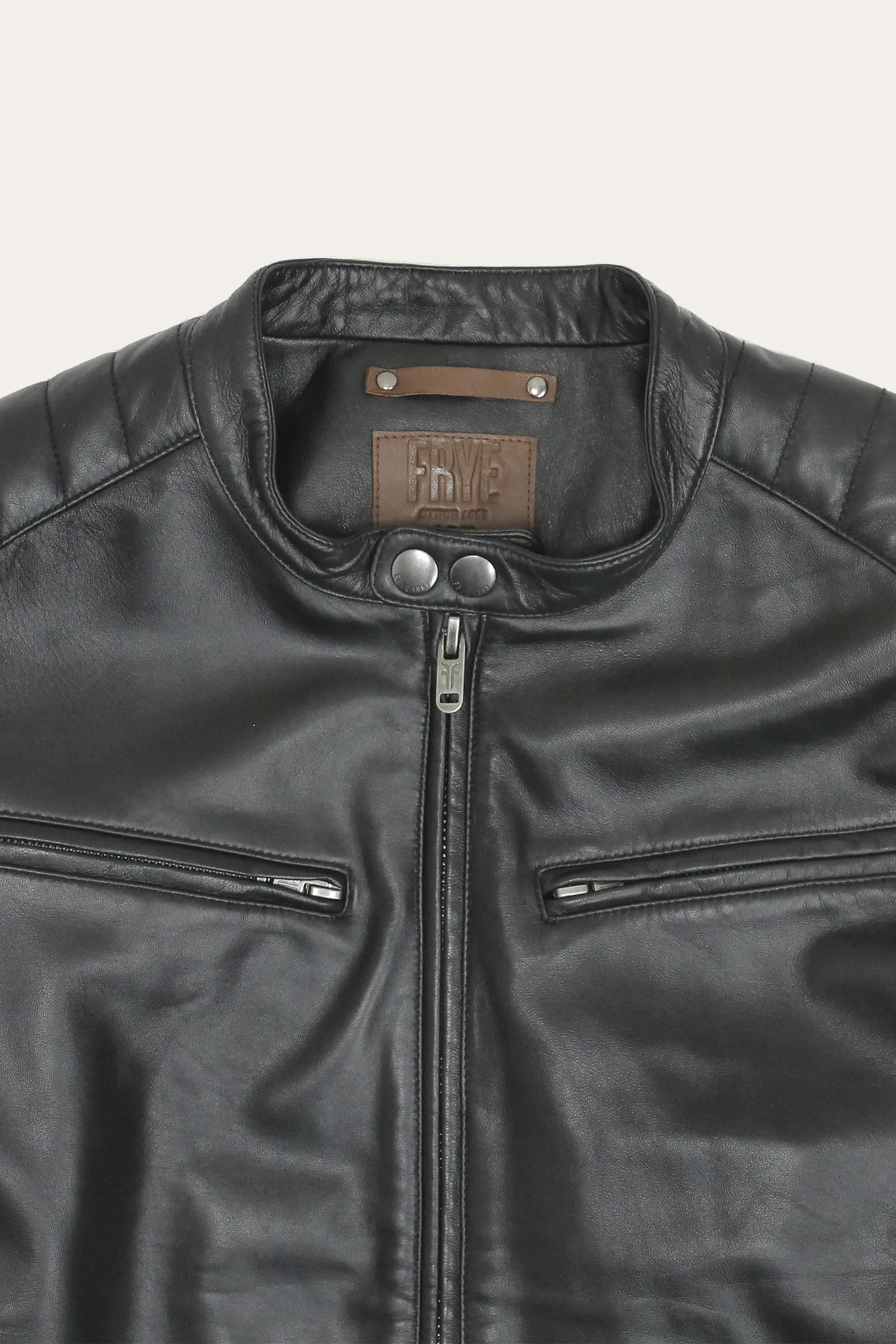 Authentic Nappa Lamb Cafe Racer Leather Jacket