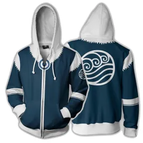 Avatar: The Last Airbender Hoodie 3D Printed Zip Up Polyester Hip Hop Men Hooded Hoodie for Spring Autumn Sportswear