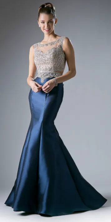 Beaded Satin Gown