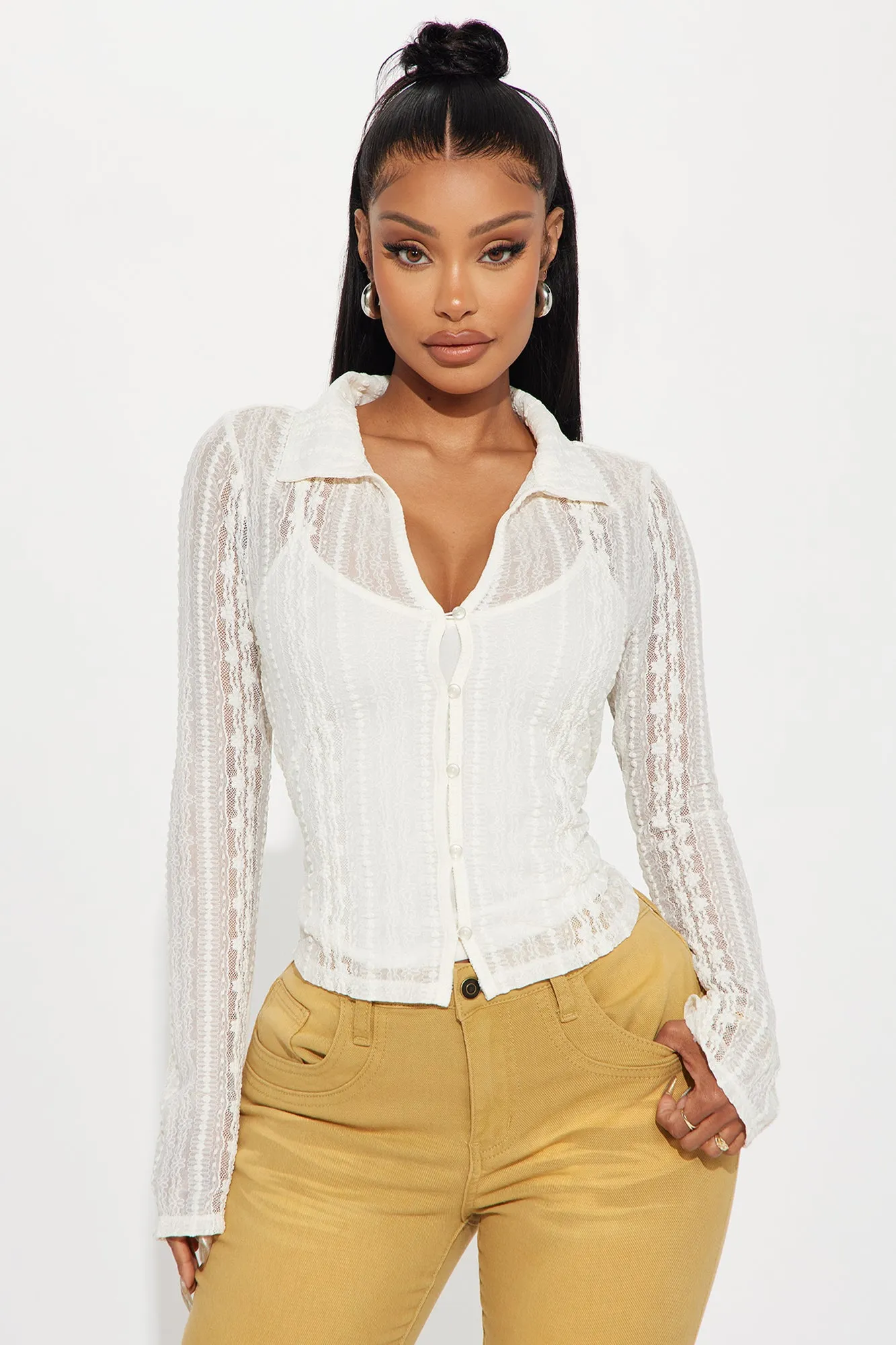 Bianca Lace Shirt - Ivory