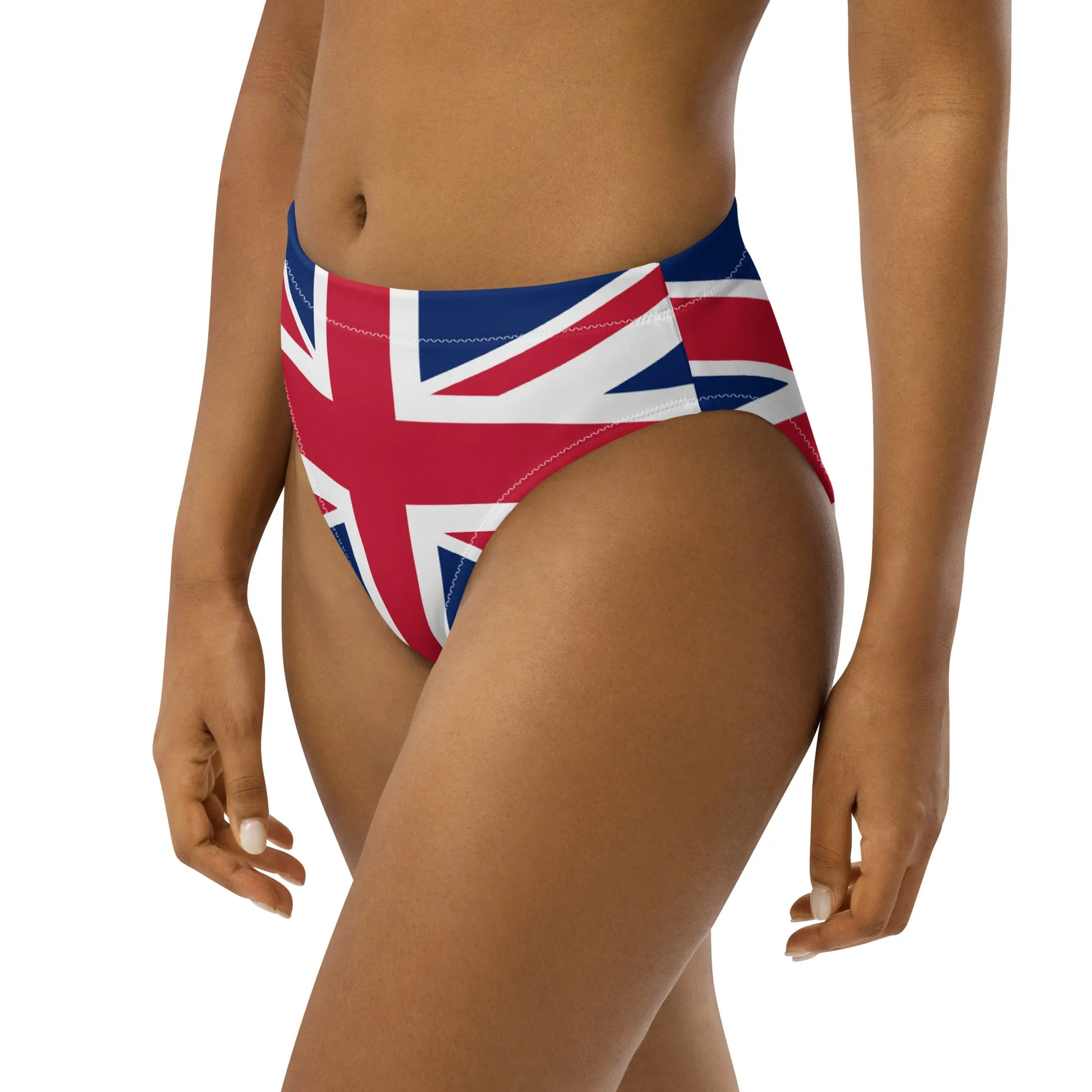 Bikini Bottom Union Jack Print / Patriotic Swimwear Womens/ Recycled Polyester