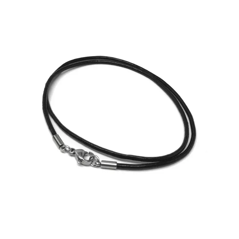 Black Leather Cord Necklace