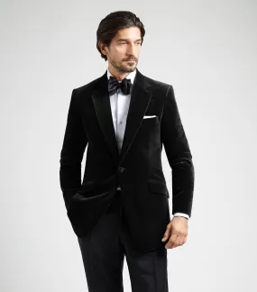 Black Velvet Single Breasted Evening Jacket