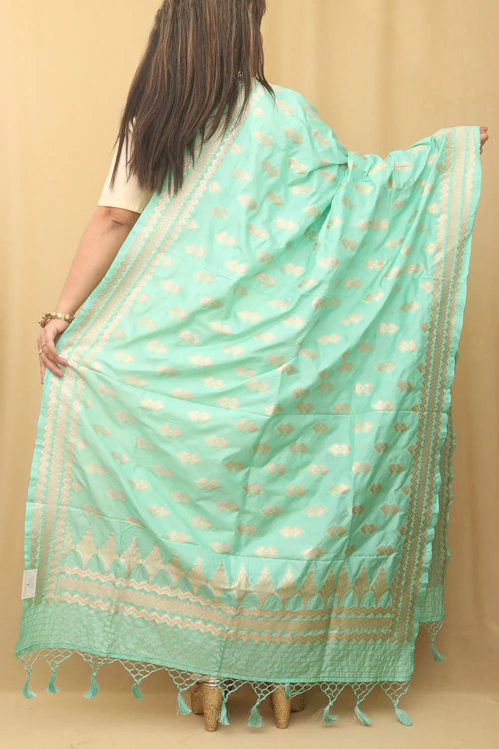 Blue Banarasi Silk Dupatta