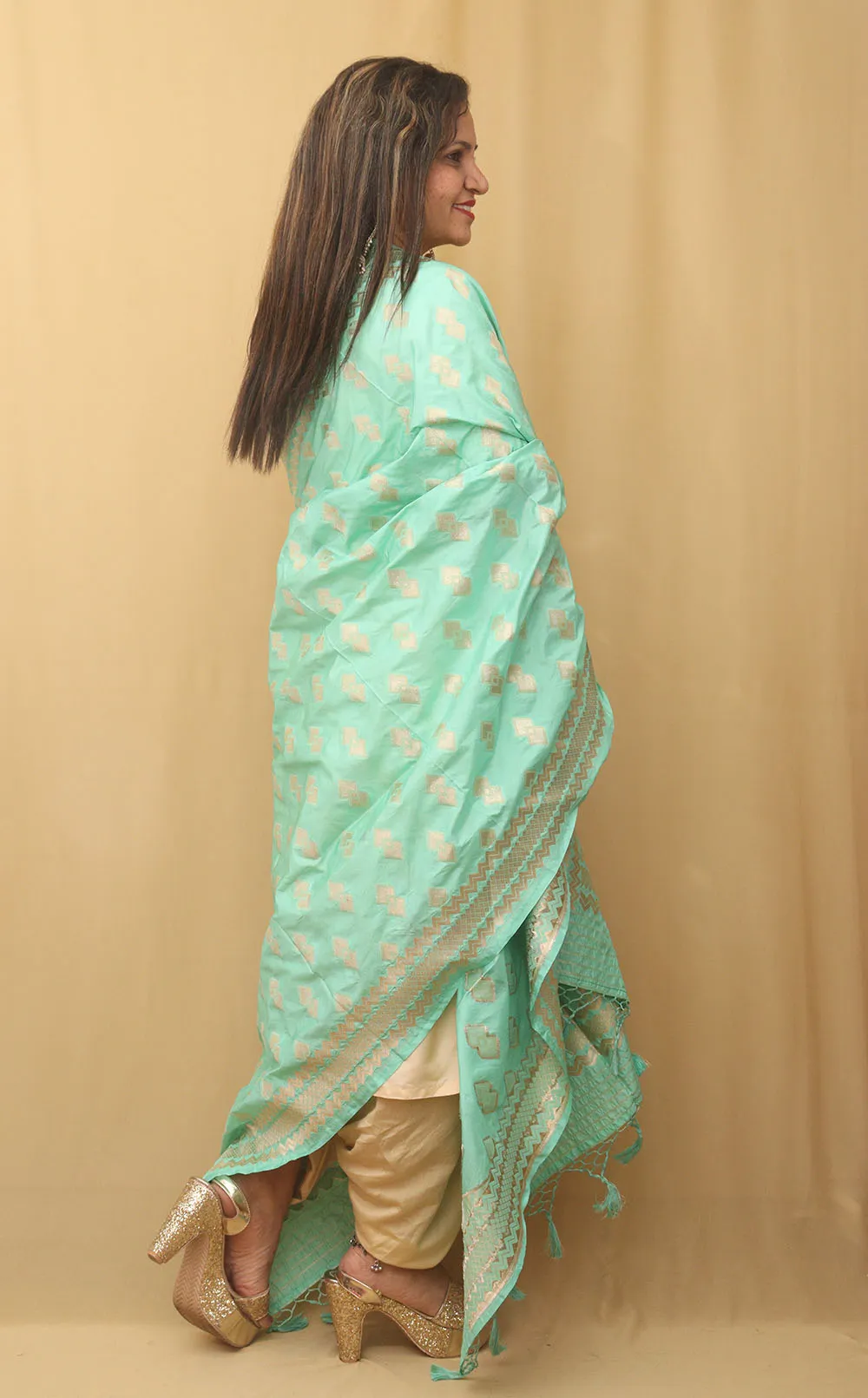 Blue Banarasi Silk Dupatta