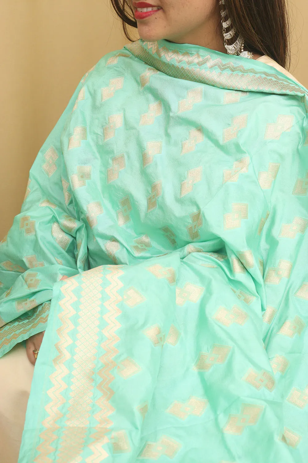 Blue Banarasi Silk Dupatta