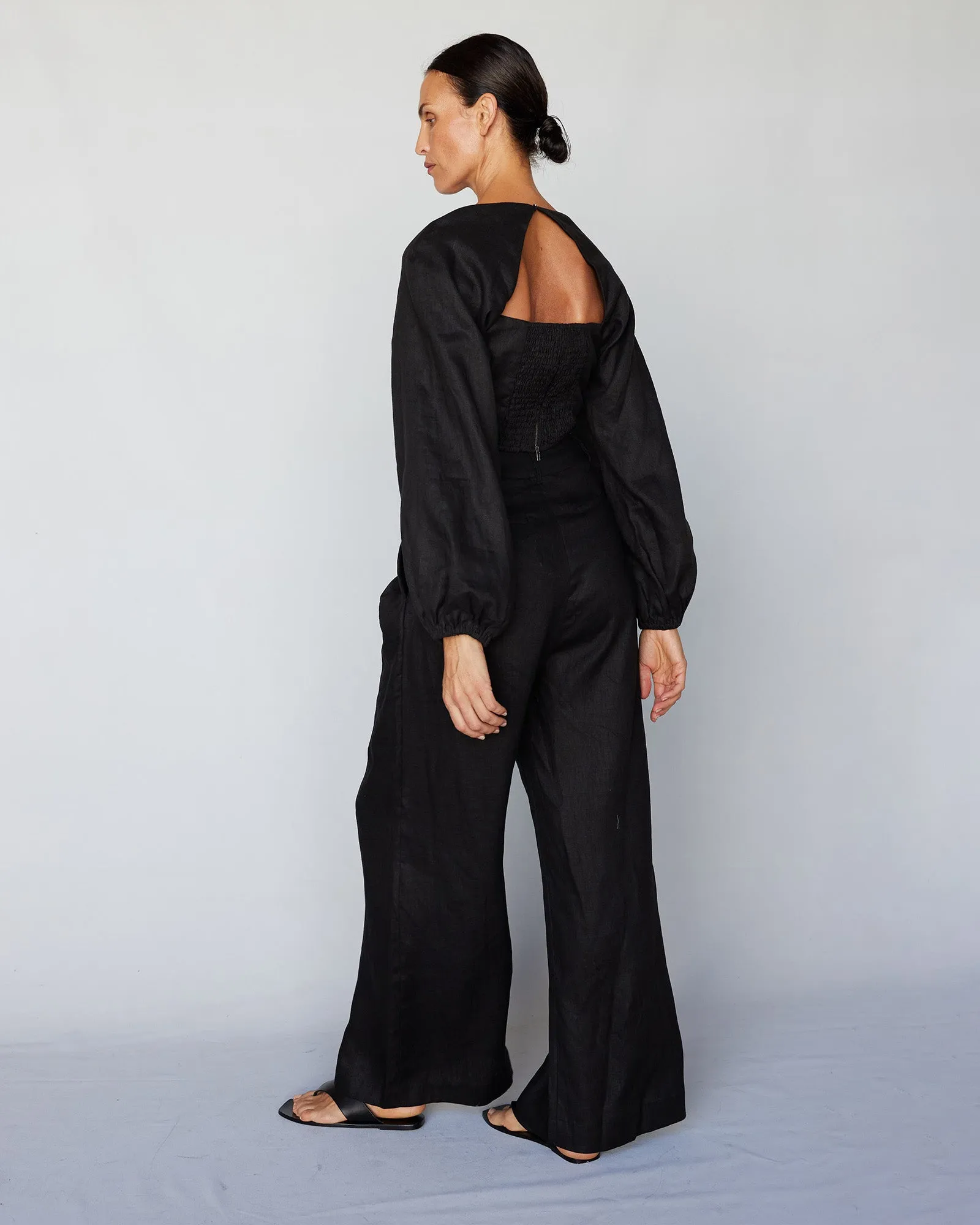 Bridgette Linen Pant - Black