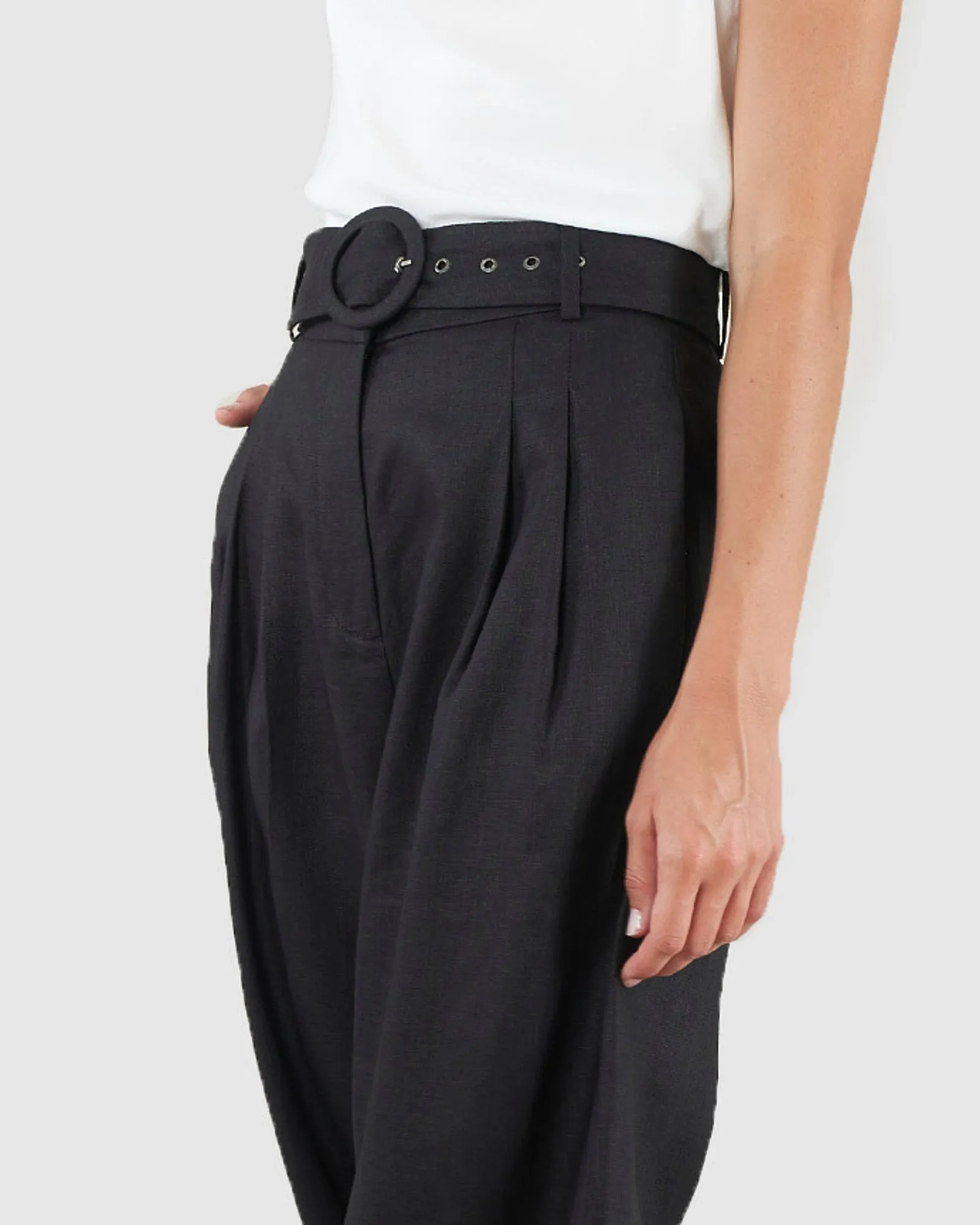 Bridgette Linen Pant - Black