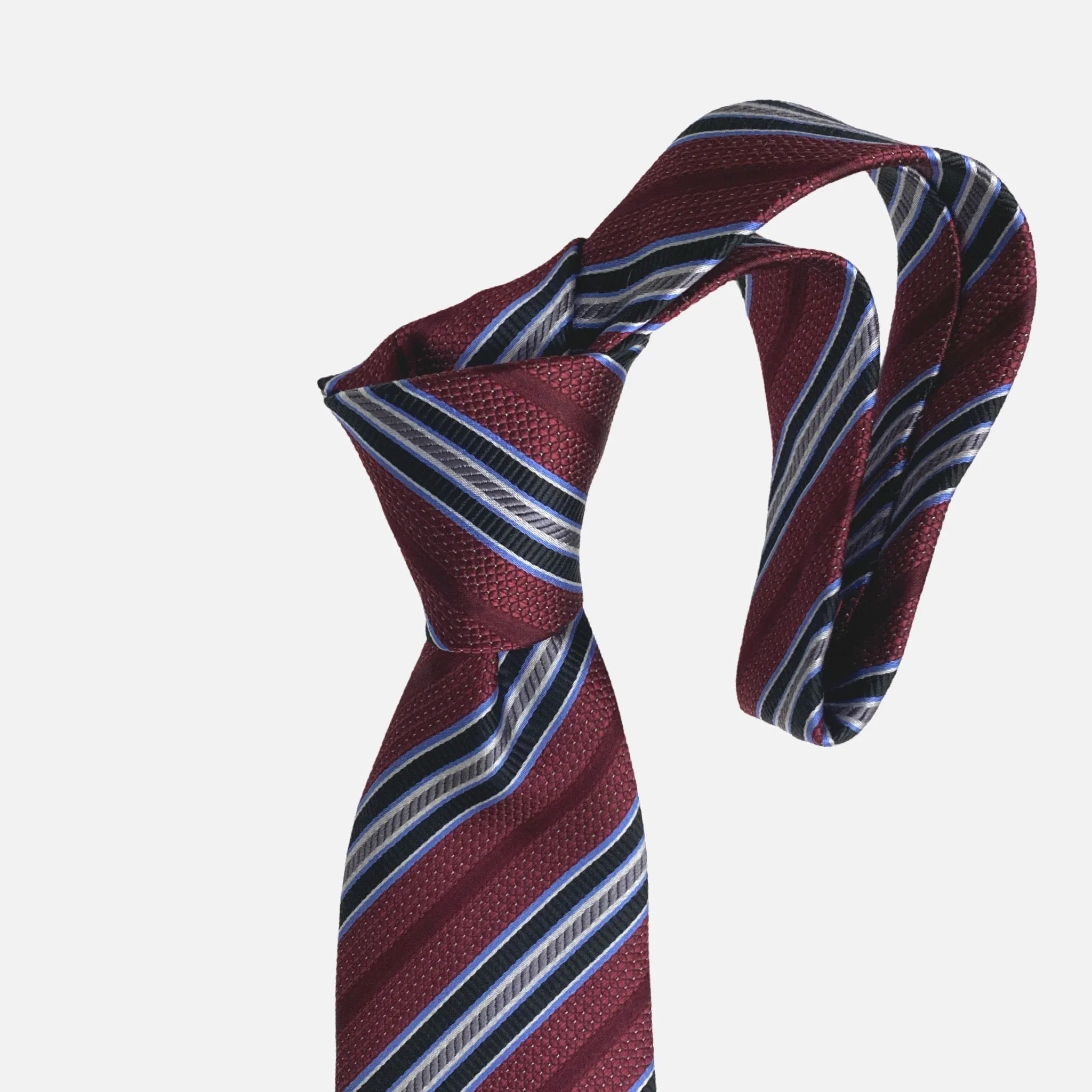 Burgundy Striped Silk Necktie