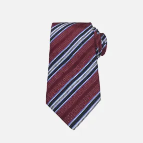 Burgundy Striped Silk Necktie