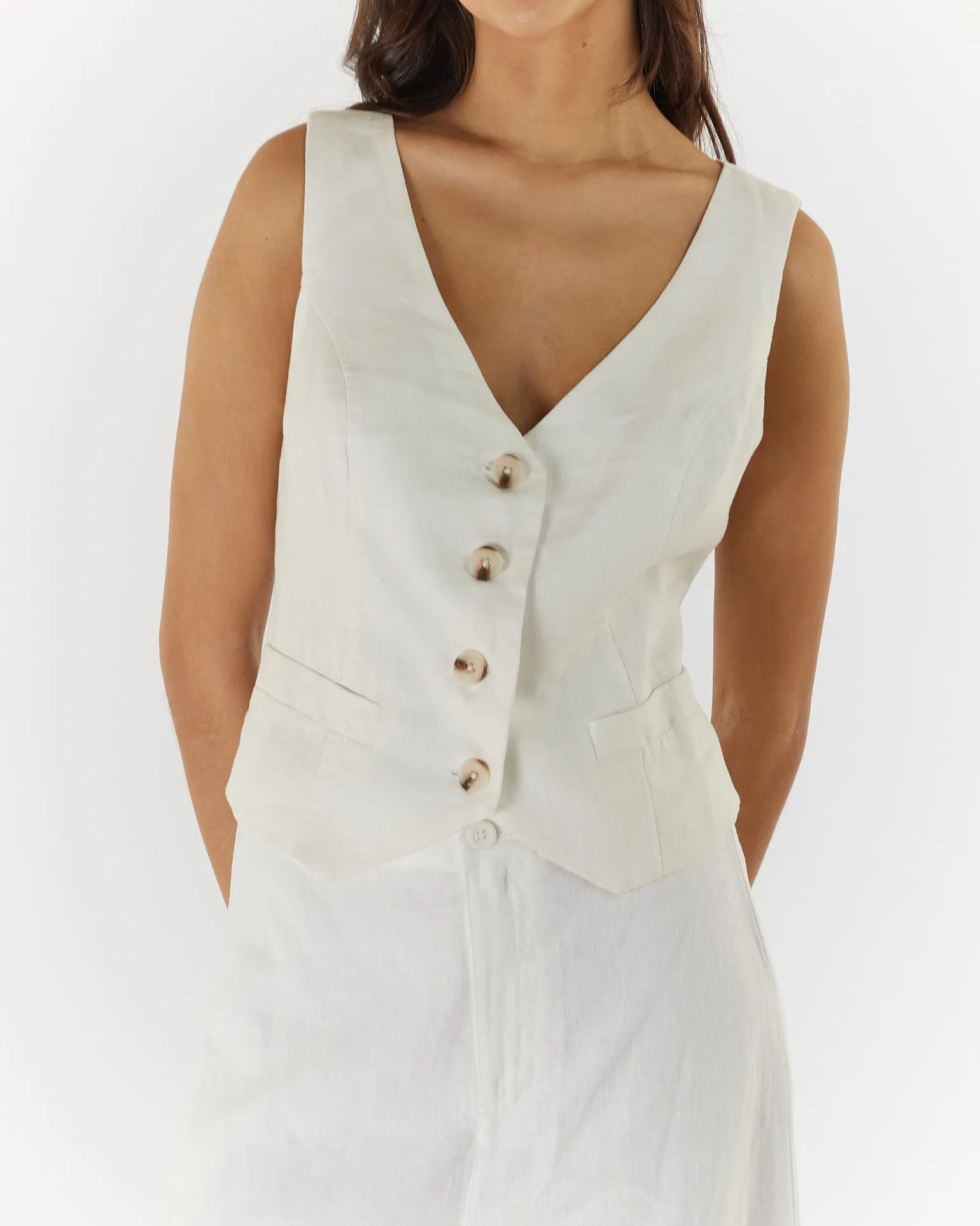 Celine Linen Vest