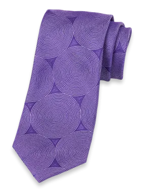 Circles Woven Silk Tie - Purple