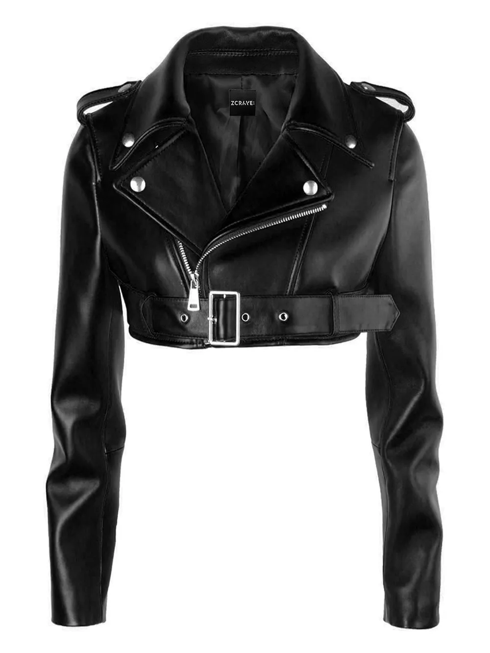 CLISTA Cropped Leather Jacket