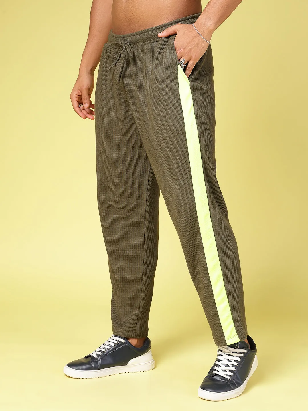 Colorblocked Baggy Trackpants with Drawstring