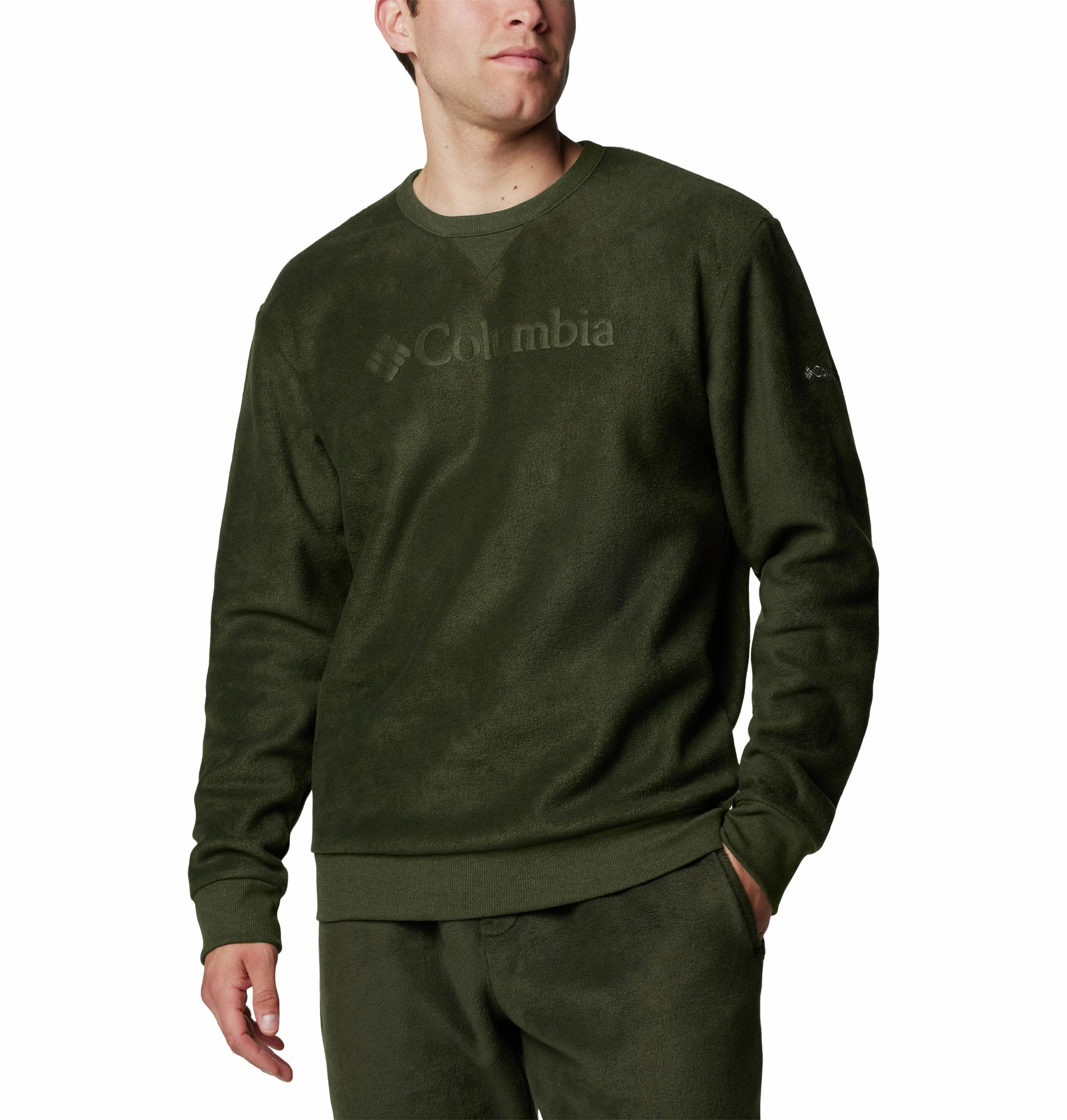 Columbia Men's Steens Mountain Regular Fit Crew Neck Fleece  Ribbed waistband. Ribbed collar. Ribbed cuff. Chest logo Shell: 100% polyester MTR filame-GREEN