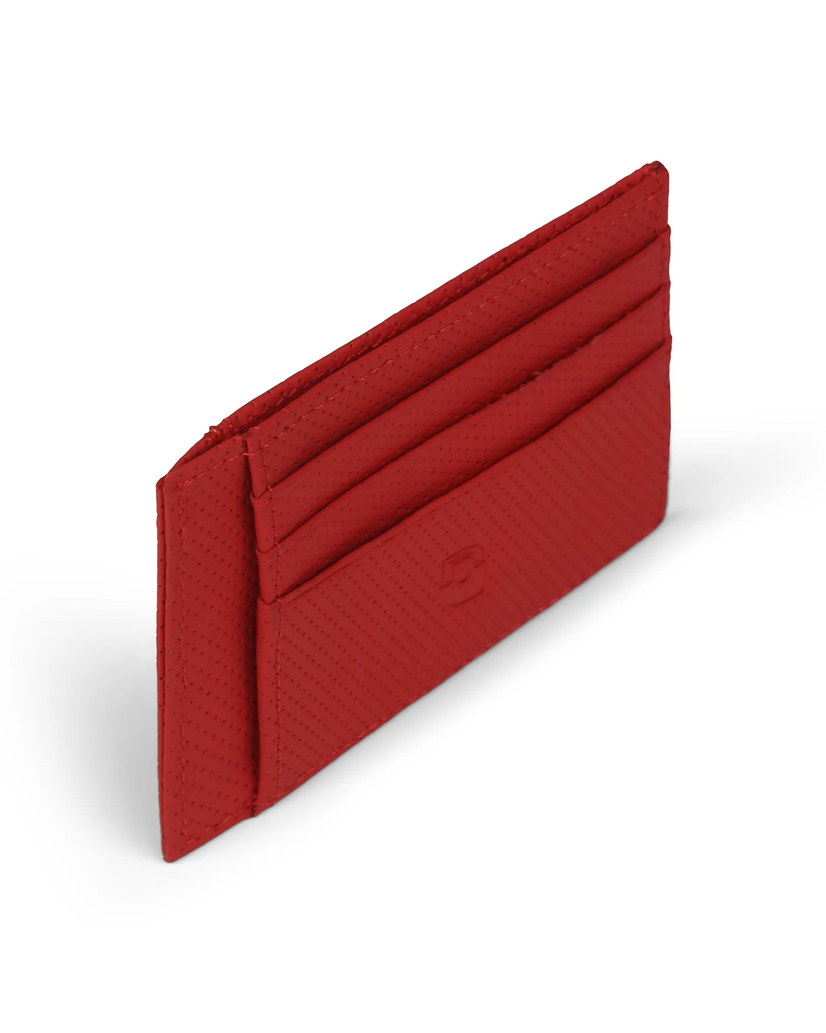 Compact Leather Cardholder - Rojo