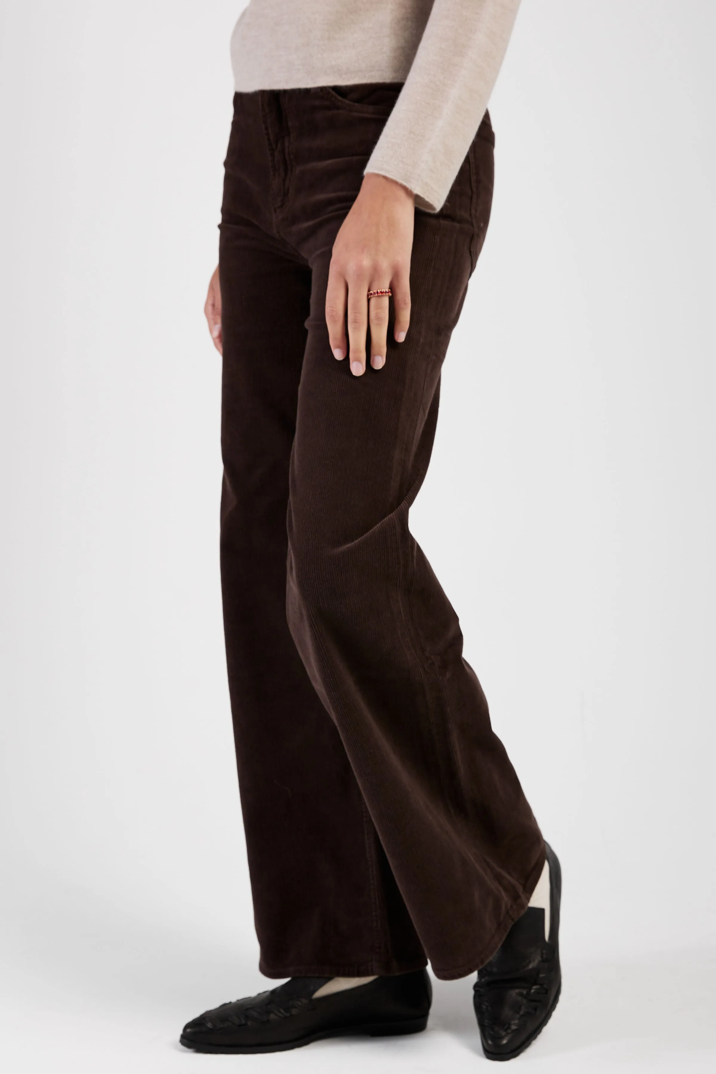 Corduroy Paloma Baggy Pant in Dark Brown