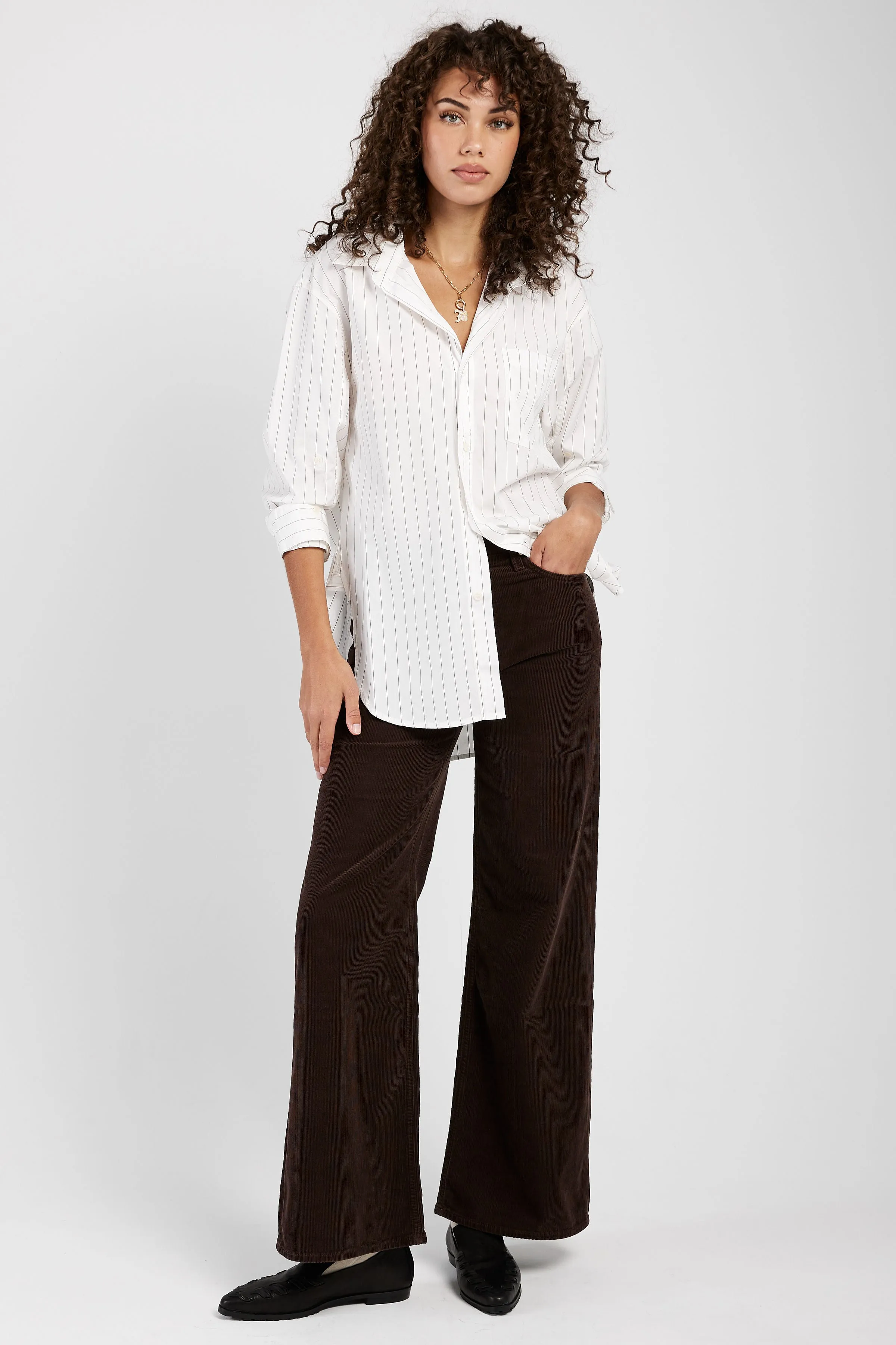 Corduroy Paloma Baggy Pant in Dark Brown