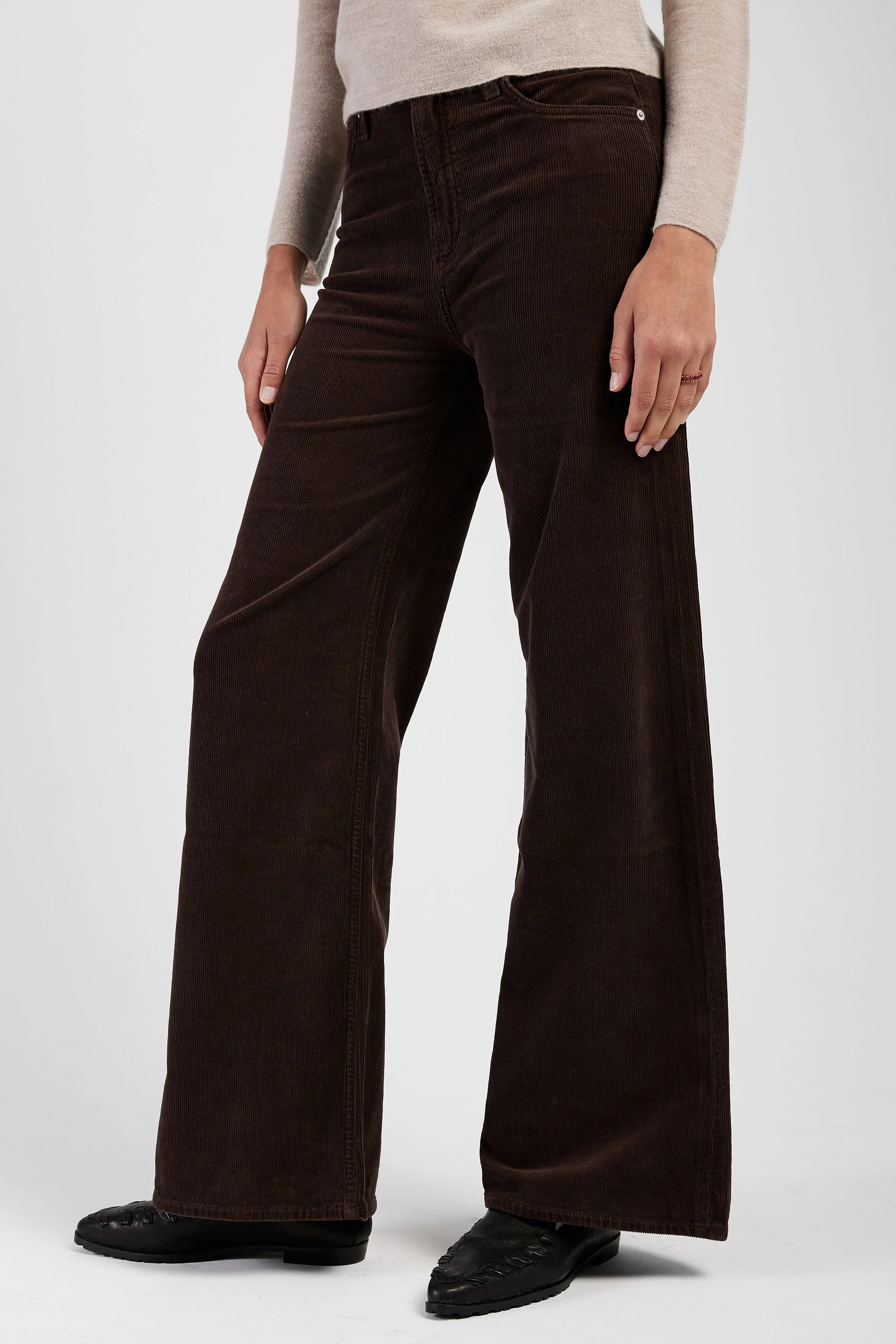 Corduroy Paloma Baggy Pant in Dark Brown