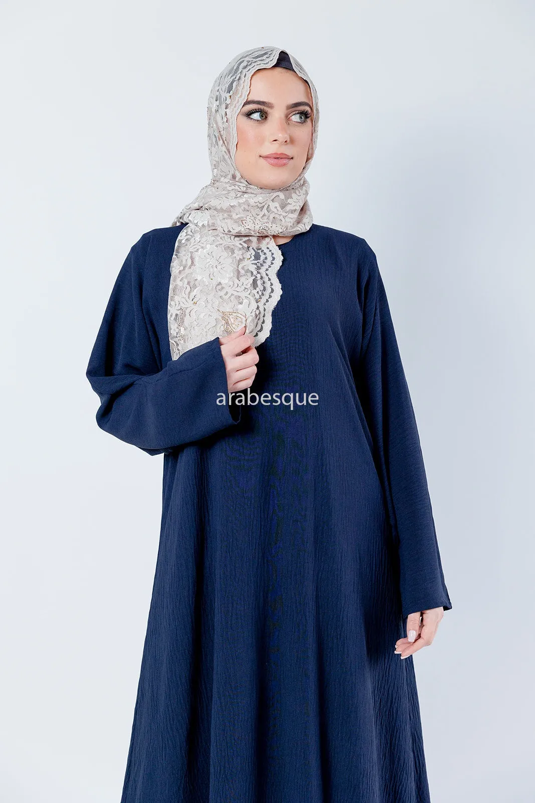 Crushed Polyester Closed Abaya with Pocket - 13 colours