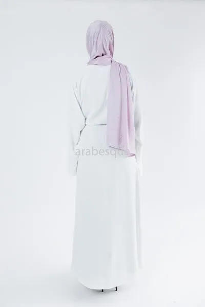 Crushed Polyester Plain Draw String Closed Abaya - 9 Colours