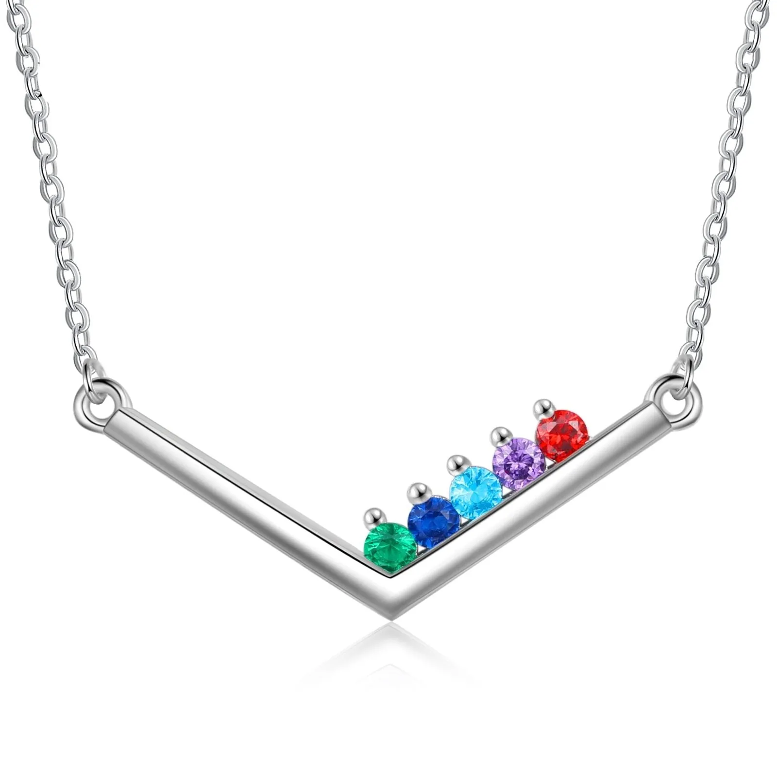 Customized Inlaid Birthstone Necklaces For Women