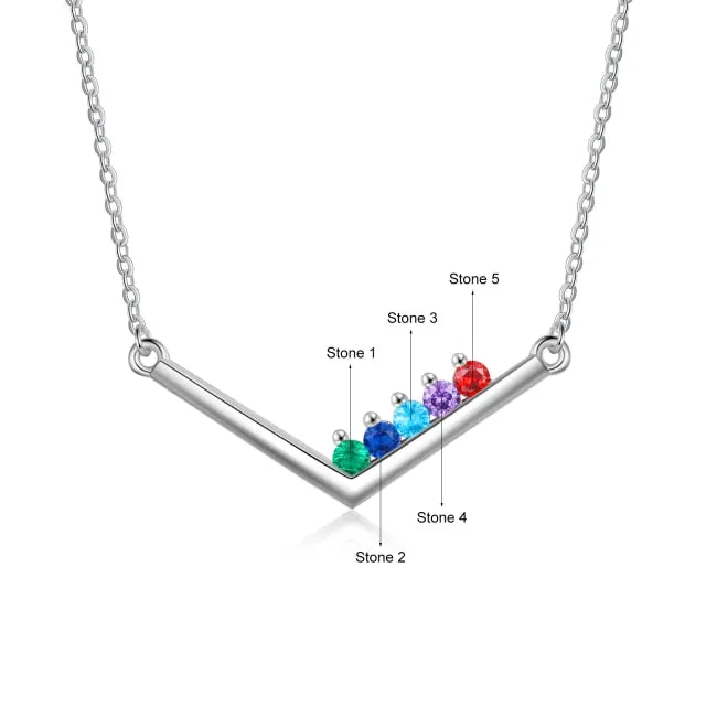 Customized Inlaid Birthstone Necklaces For Women