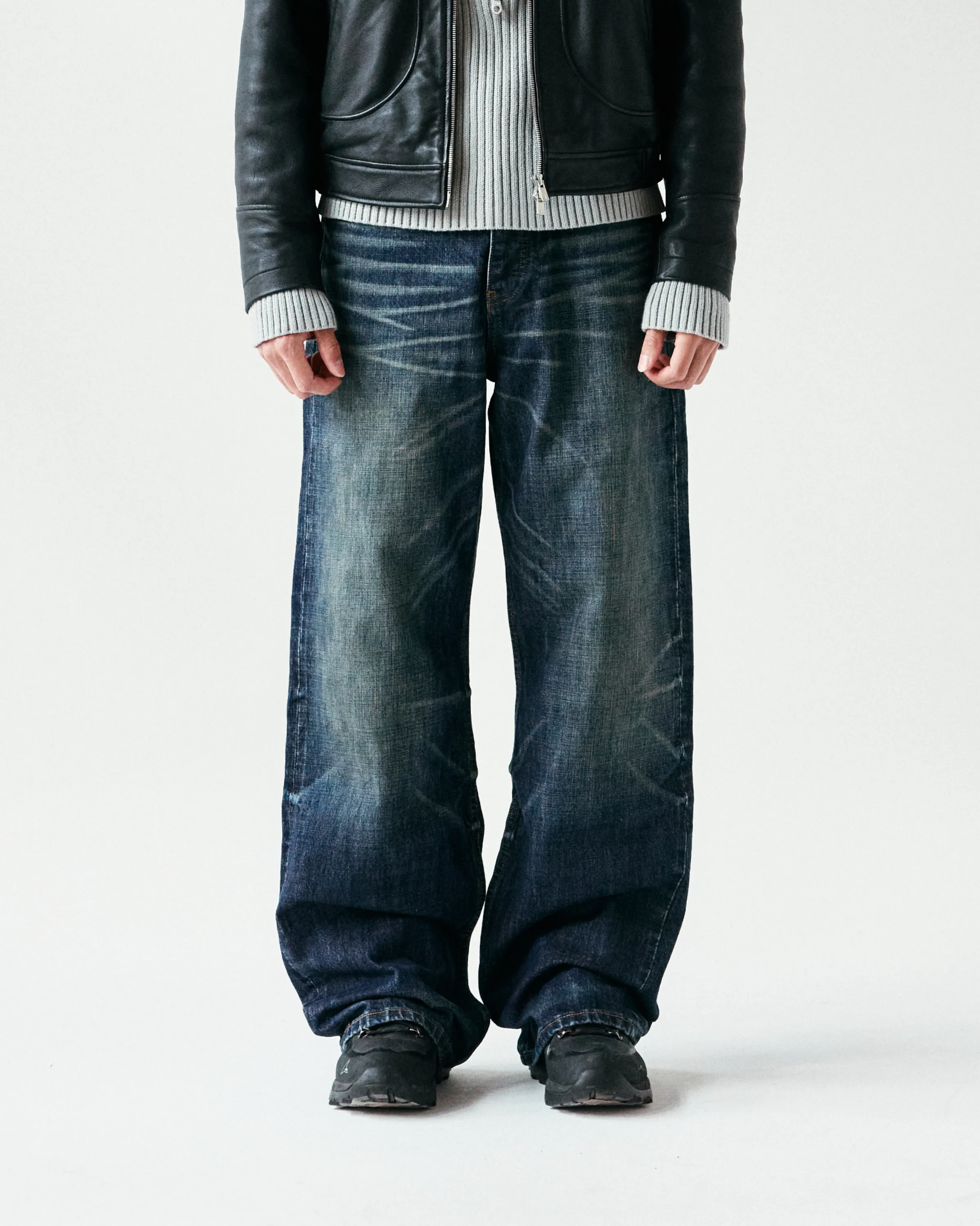 Dark-Wash Japanese Baggy Denim