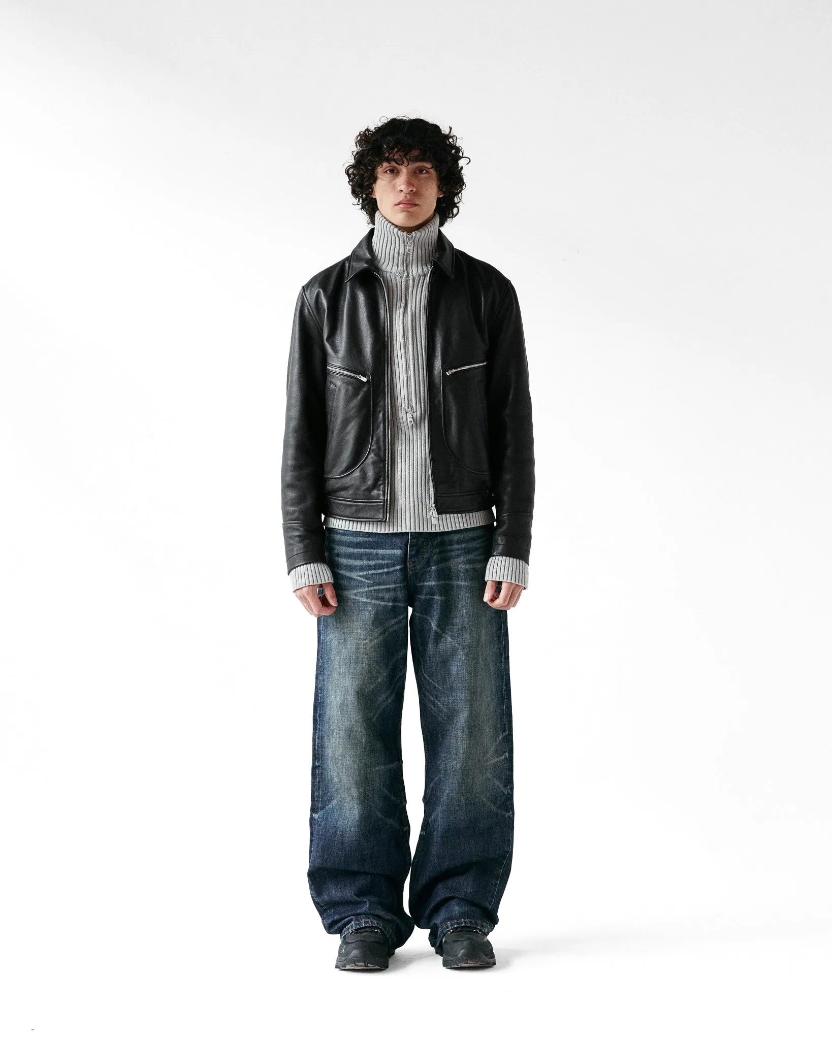 Dark-Wash Japanese Baggy Denim