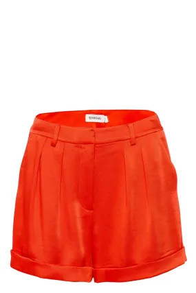 Devan Flame Pleated Satin Shorts