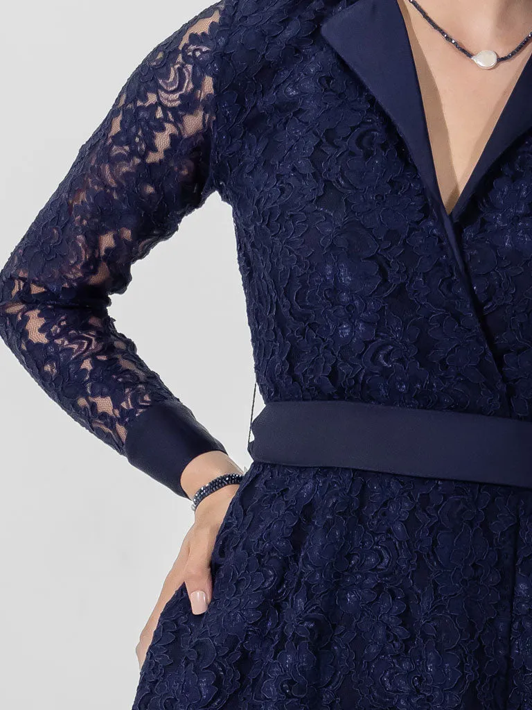 Duchessa Navy Lace Dress