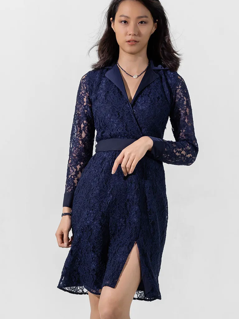 Duchessa Navy Lace Dress