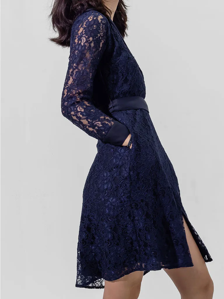 Duchessa Navy Lace Dress