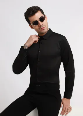 Ebony Black Satin Shirt