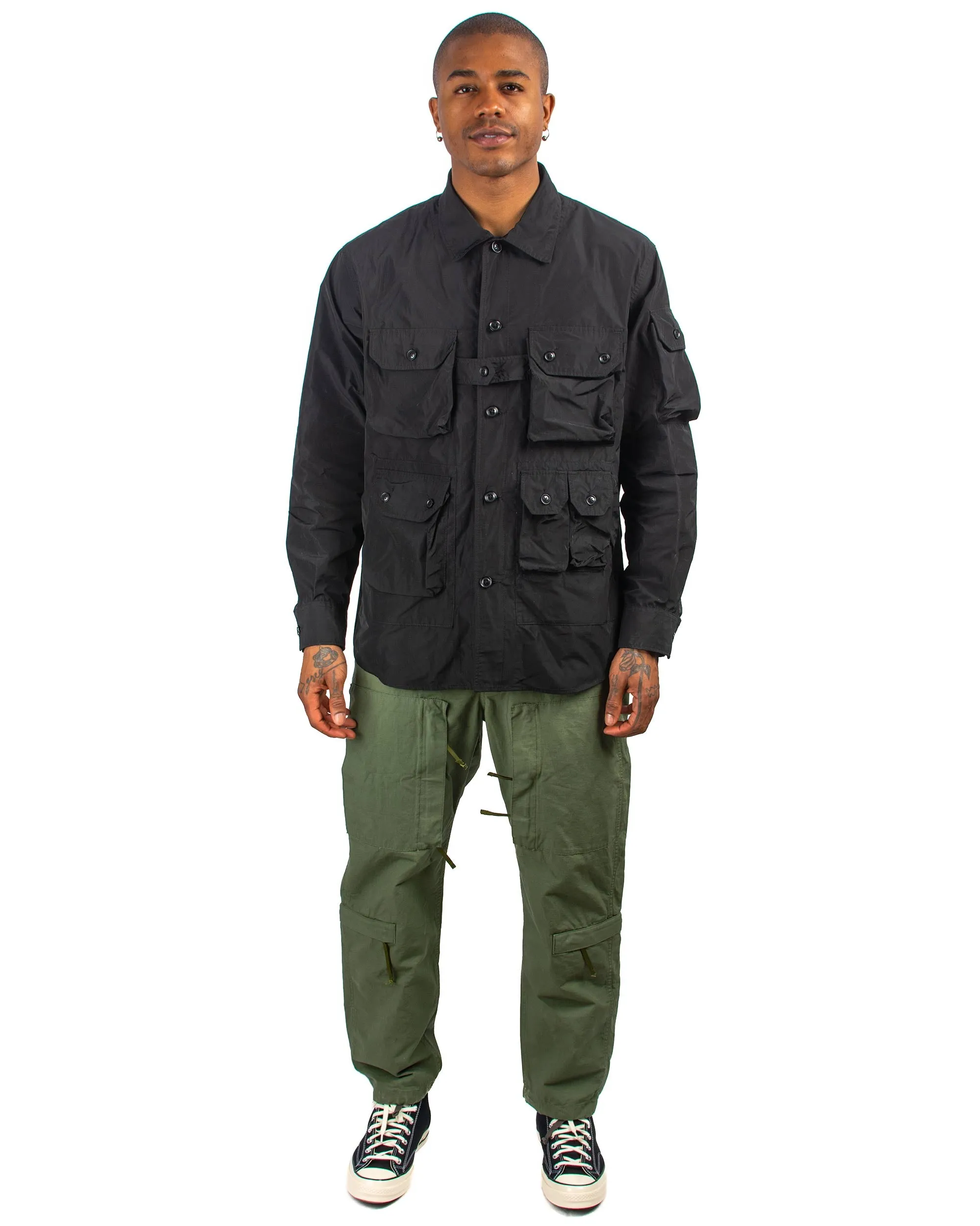 Engineered Garments Explorer Shirt Jacket Black Memory Polyester