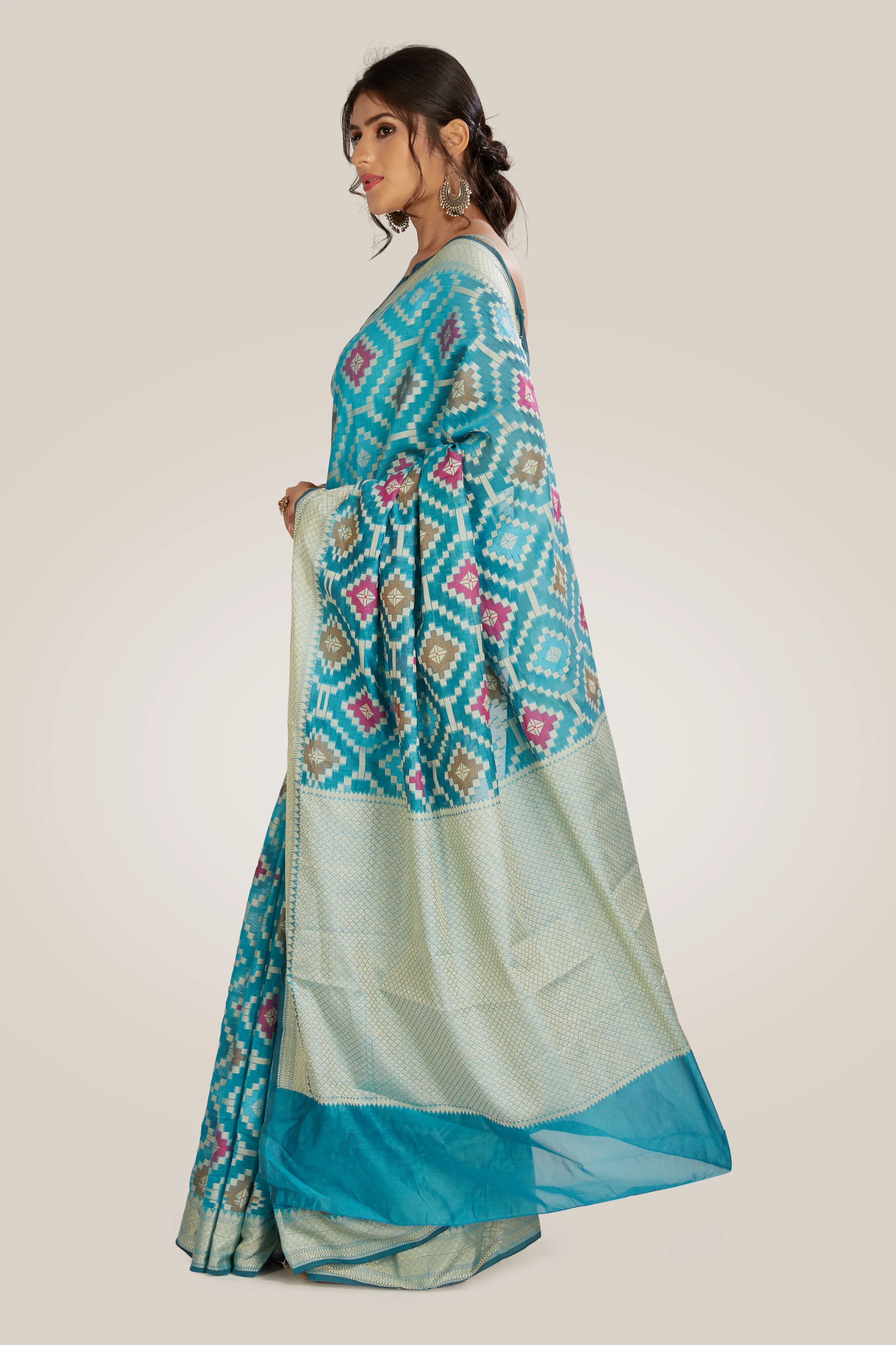 Ethnic Motif Silk Saree