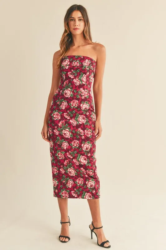 Floral Bodycon Tube Dress